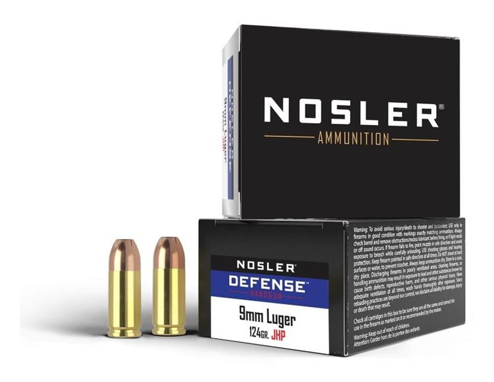 NOSLER 38432 Defense Handgun 9mmLuger+P 124gr Bonded Performance Jacketed H view 2