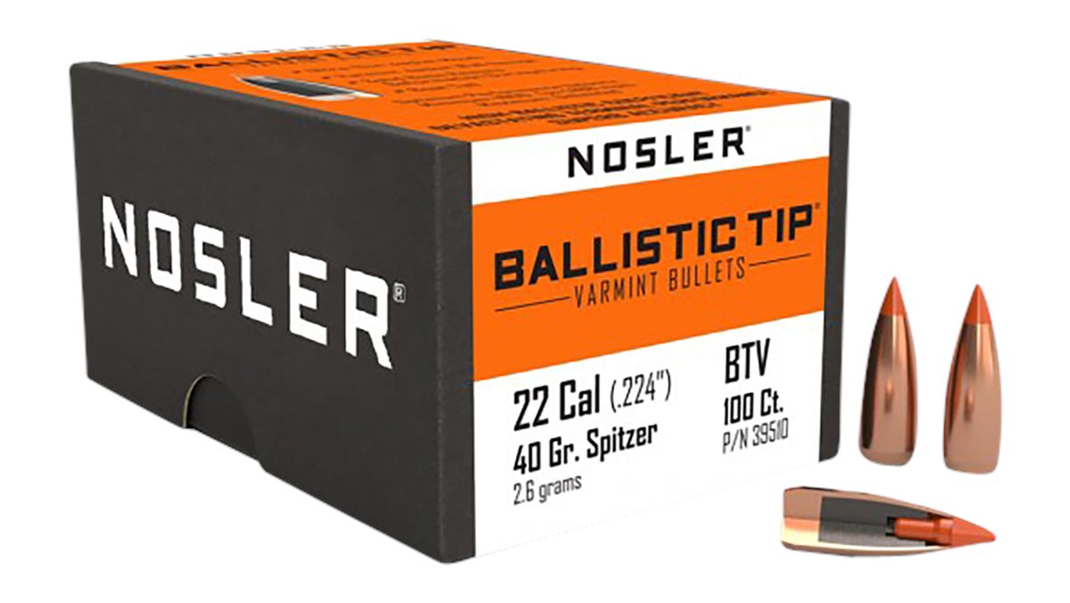NOSLER Bullets Ballistic Tip Varmint .22 cal .224in 40 gr SBT-SB 100/ct
