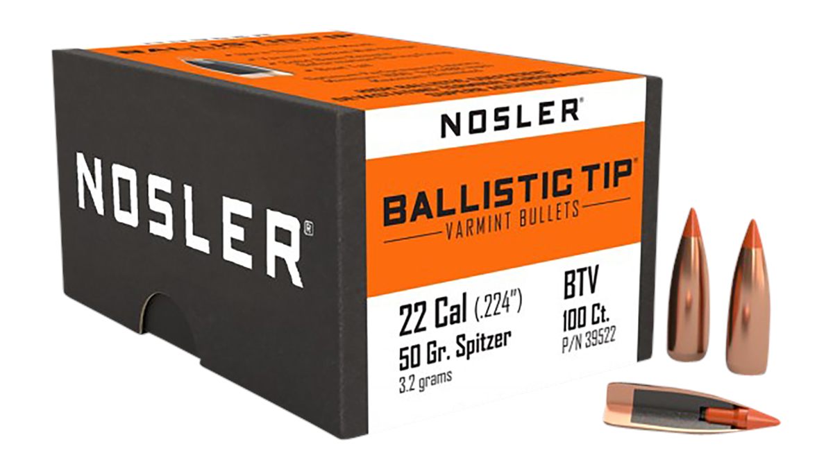 NOSLER Ballistic Tip Varmint Bullets .22 cal .224in 50 gr SBT-SB 100/ct