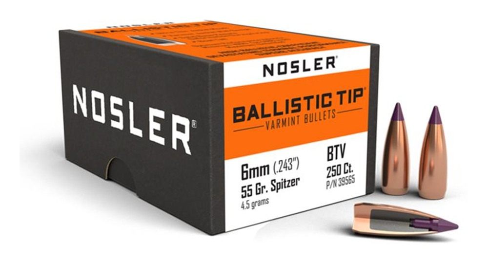 Nosler Bullets Ballistic Tip Varmint 6mm .243in 55 gr SBT-SB 250/ct