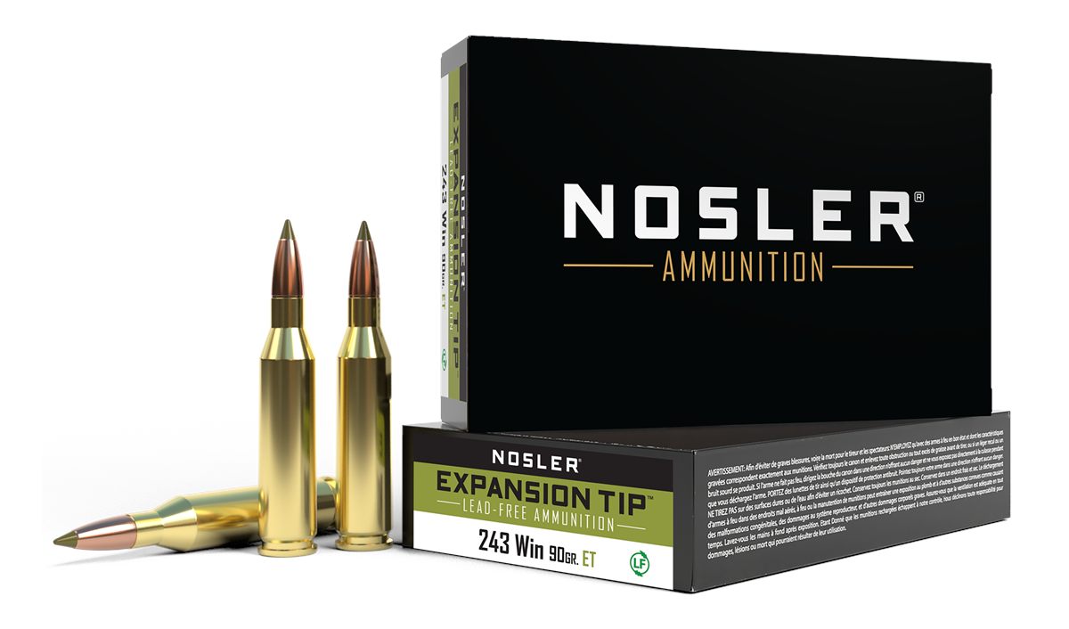 NOSLER 40030 E-Tip Lead Free 243 Win 90gr E 20 Per Box/10 Case