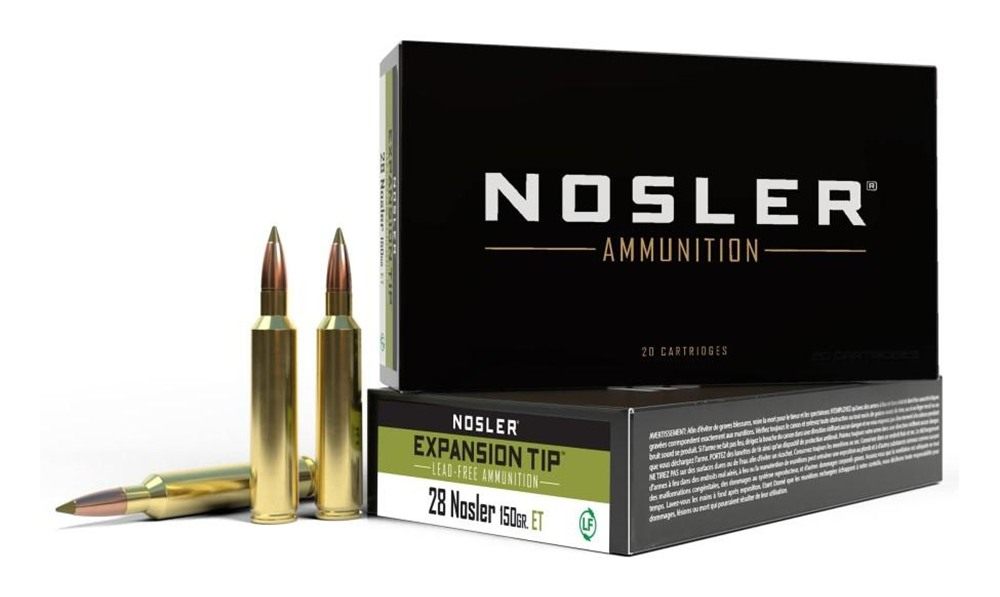 NOSLER E-Tip Rifle Ammunition 28 150gr Ammo 3250 fps 20/ct view 2