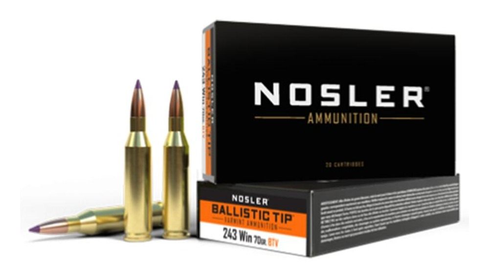 NOSLER Ballistic Tip Varmint Rifle Ammunition .243 Win 70gr PT 3500 fps 20/ view 2