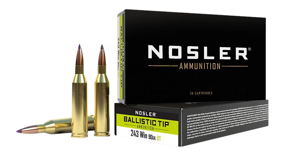 Nosler 40050 Ballistic Tip 243 Win 90gr Spitzer 20 Per Box/10 Case