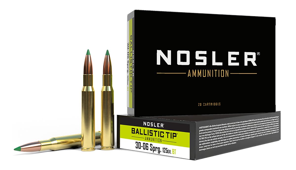 NOSLER 40068 Ballistic Tip 30-06 Springfield 125gr Spitzer 20 Per Box/10 Ca