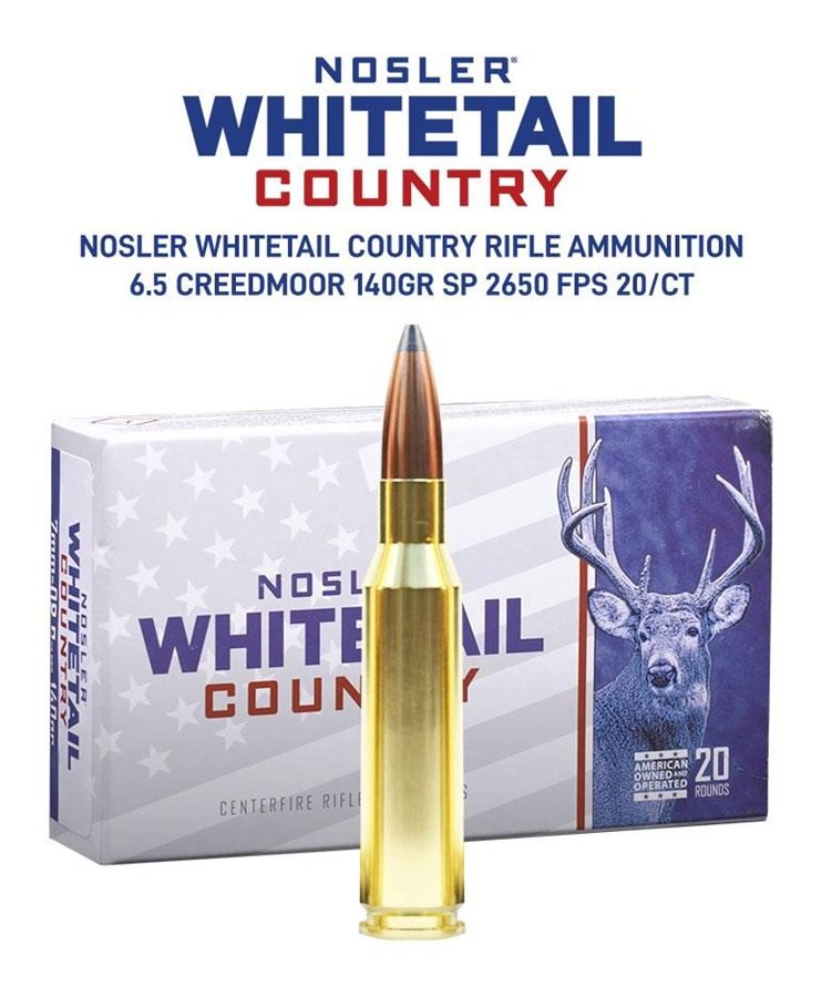 Nosler Whitetail Country Rifle Ammunition 6.5 Creedmoor 140gr SP 2650 fps 2 view 6
