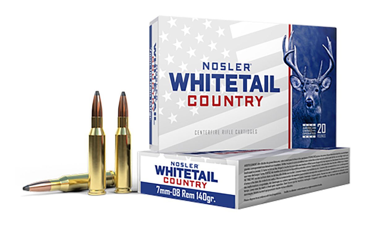 NOSLER Whitetail Country Rifle Ammunition 7mm-08 Rem 140gr SP 2825 fps 20/c