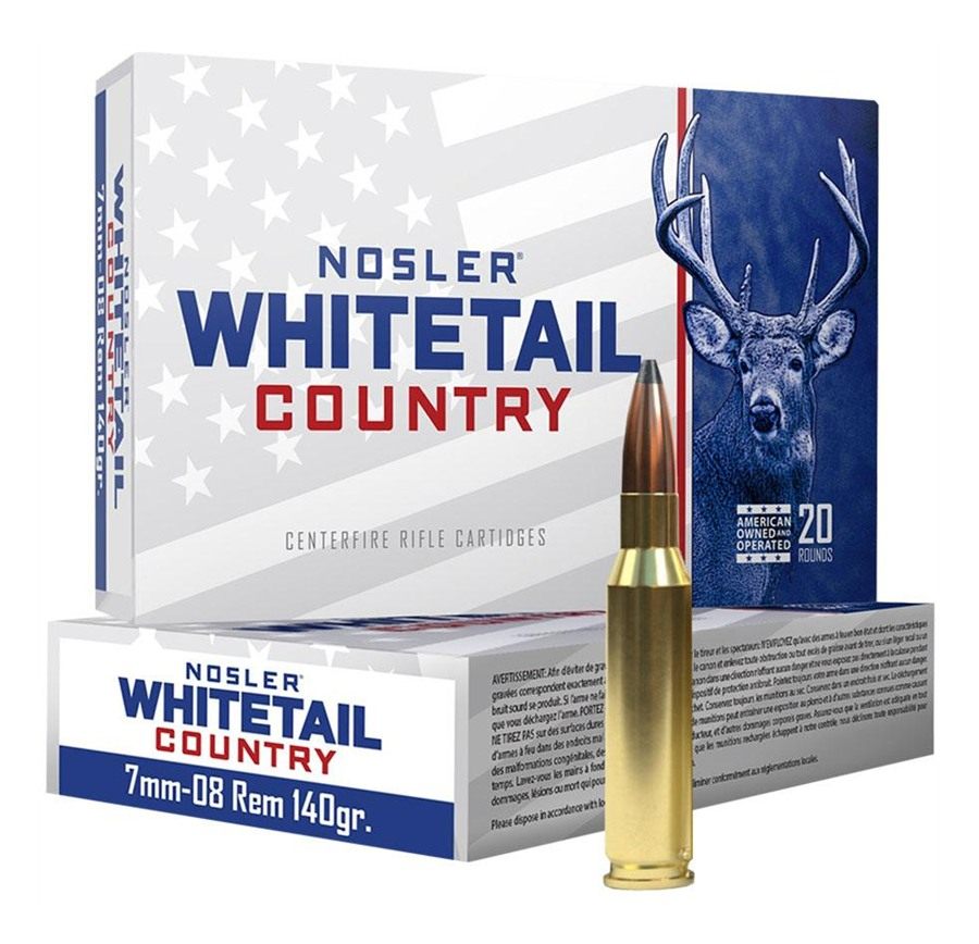 NOSLER Whitetail Country Rifle Ammunition 7mm-08 Rem 140gr SP 2825 fps 20/c view 3