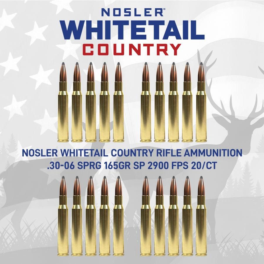 NOSLER 40125 Whitetail Country 30-06 Springfield 165gr Spitzer Boat Tail 20 view 2