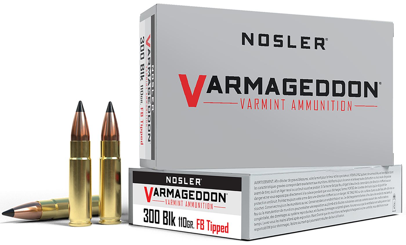 Nosler 40127 Varmageddon 300 Blackout 110gr Flat Base Tipped 20 Per Box/20