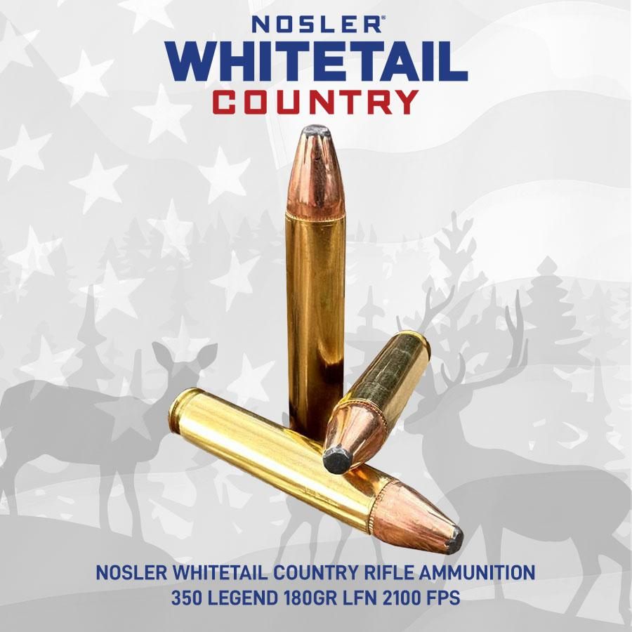 NOSLER Whitetail Country Rifle Ammunition 350 Legend 180gr LFN 2100 fps 20/ view 4