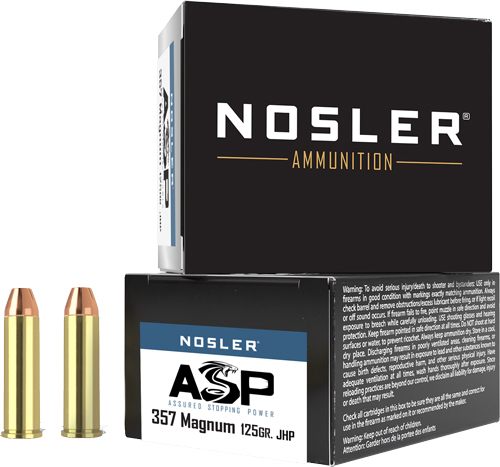 Nosler Bullets ASP Handgun Ammunition .357 Mag 125gr JHP 1450 fps 20/ct