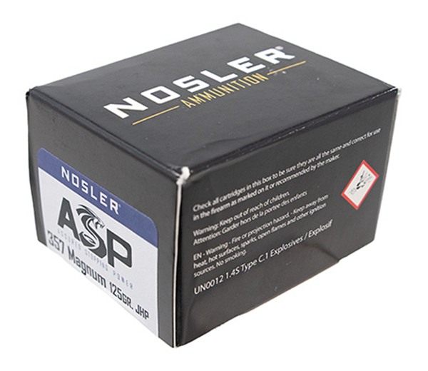 Nosler Bullets ASP Handgun Ammunition .357 Mag 125gr JHP 1450 fps 20/ct view 3