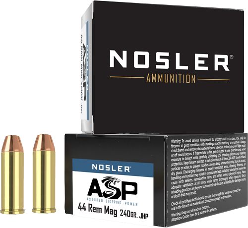 Nosler ASP Handgun Ammunition .44 Rem Mag 240gr JHP 1450 fps 20/ct