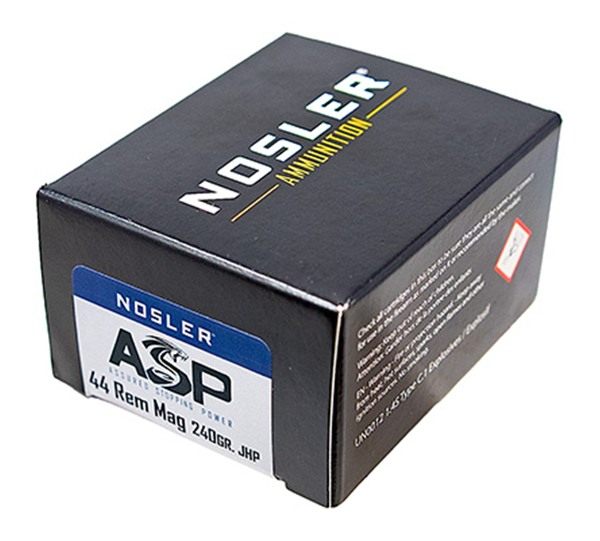 Nosler ASP Handgun Ammunition .44 Rem Mag 240gr JHP 1450 fps 20/ct view 3