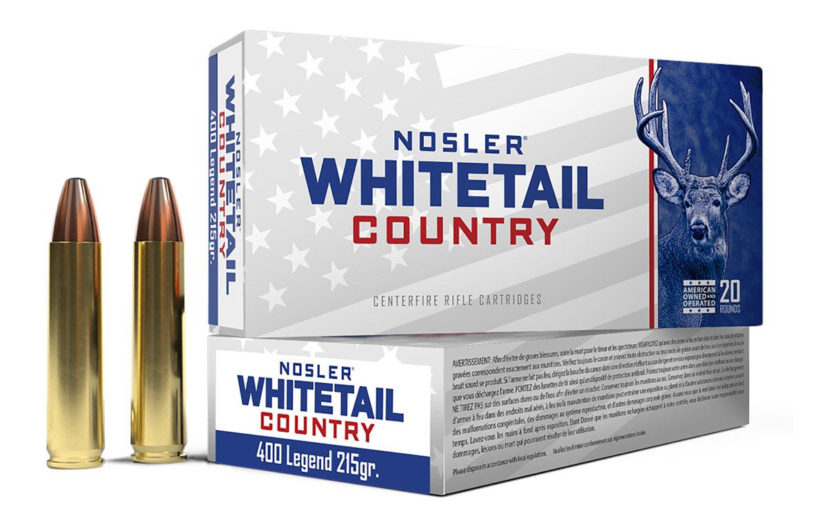 Nosler Bullets Whitetail Country Rifle Ammunition 400 Legend 215gr JSP 20/c