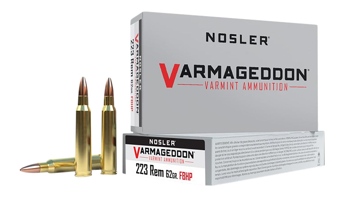 NOSLER 40223 Varmageddon 223 Rem 62gr Flat Base Hollow Point 20 Per Box/20