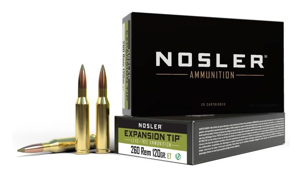Nosler Bullets E-Tip Rifle Ammunition 260 Rem 120gr 2750 fps 20/ct