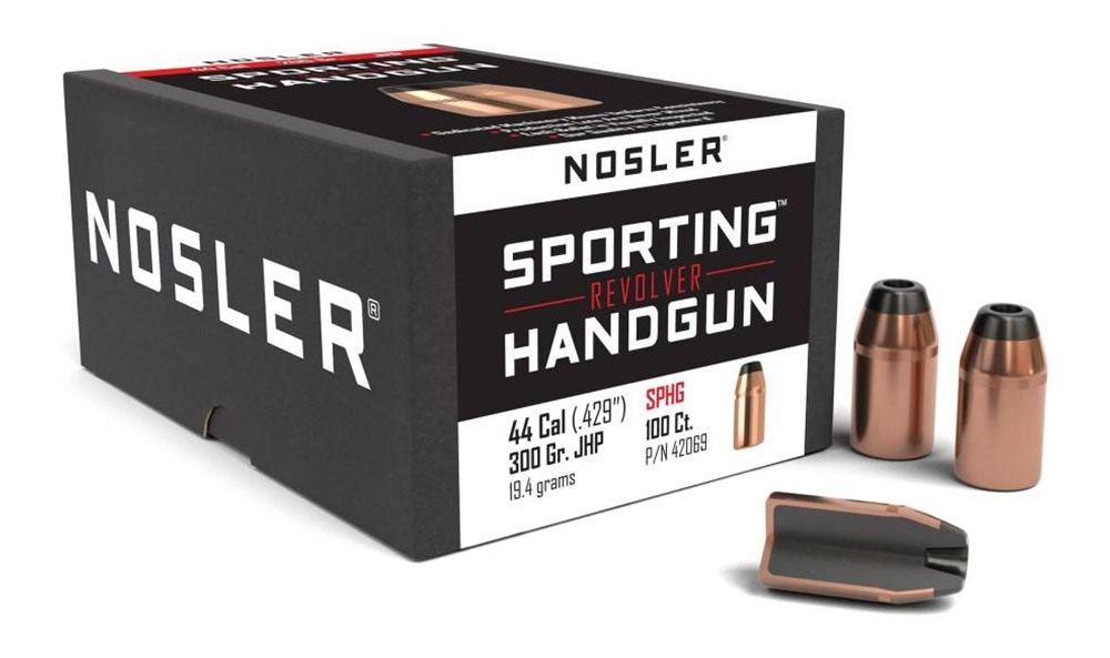 Nosler Bullets Sporting Handgun Revolver .44 cal .429in 300 gr JHP 100/ct
