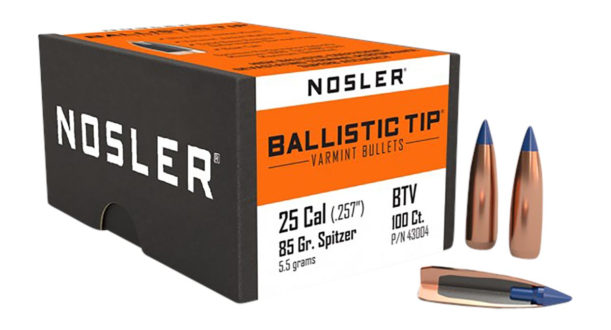 Nosler Bullets Ballistic Tip Varmint .25 cal .257in 85 gr SBT-SB 100/ct