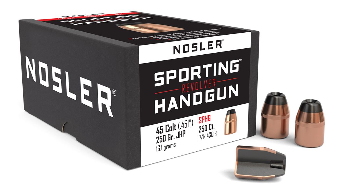 Nosler Bullets Sporting Handgun Revolver .45 Colt .451in 250 gr JHP 100/ct