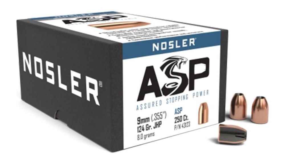 Nosler Bullets Sporting Handgun Pistol 9mm .355in 124 gr JHP 250/ct