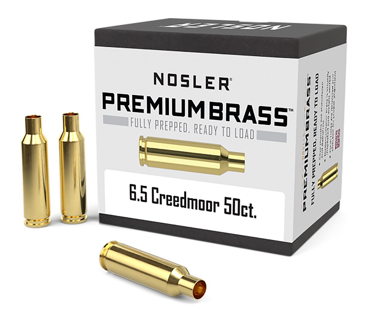 Nosler Bullets 44824 Premium Brass Unprimed Cases 6.5 Creedmoor Rifle 50/Bo