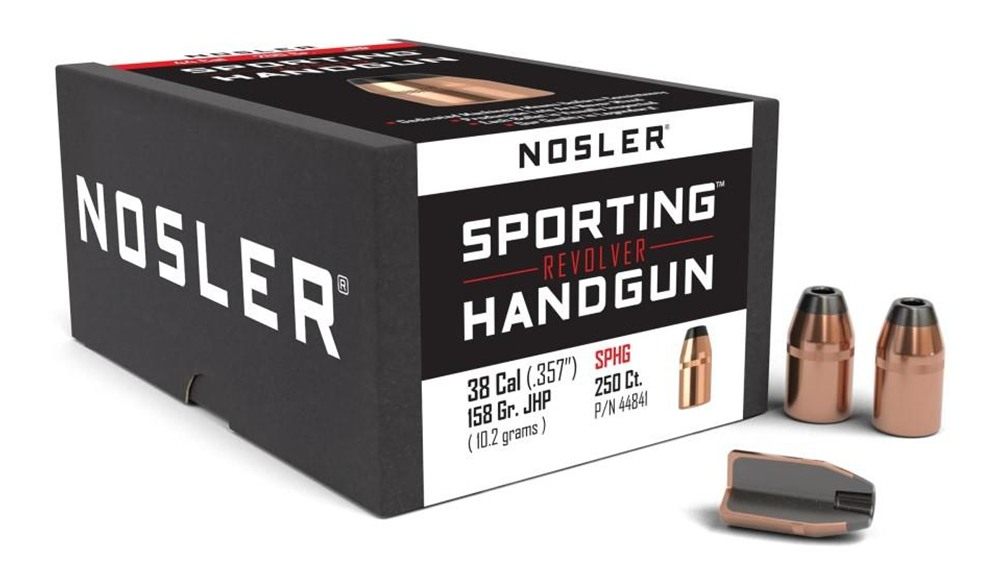 Nosler Bullets Sporting Handgun Revolver .38 cal .357in 158 gr JHP 250/ct