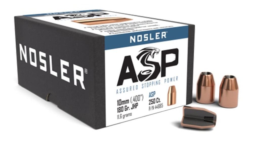 Nosler Bullets Sporting Handgun Pistol 10mm .400in 180 gr JHP 250/ct
