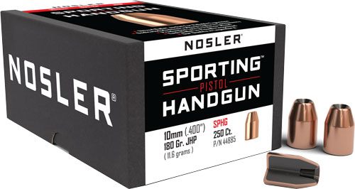 Nosler Bullets Sporting Handgun Pistol 10mm .400in 180 gr JHP 250/ct view 3