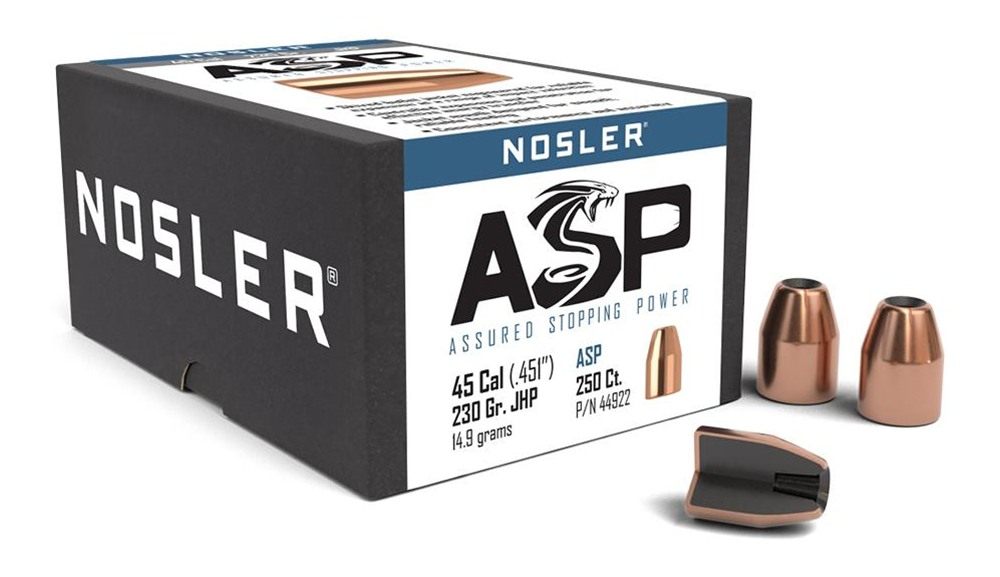 Nosler Bullets Sporting Handgun Pistol .45 cal .451in 230 gr JHP 250/ct