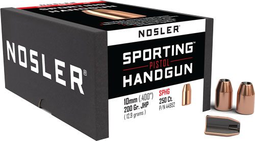 Nosler Bullets Sporting Handgun Pistol 10mm .400in 200 gr JHP 250/ct view 3