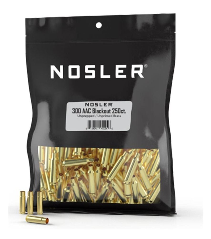 Nosler Bullets Unprimed Unprepped Brass Rifle Cartridge Cases .300 AAC Blac
