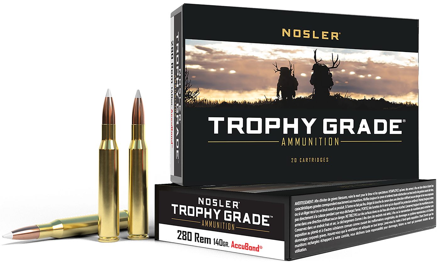 NOSLER 48545 Trophy Grade 280 Rem 140gr AccuBond 20 Per Box/10 Case