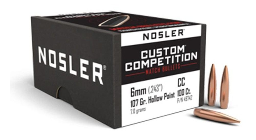 Nosler Bullets 49742 Custom Competition 6mm 107gr Hollow Point Boat Tail 10 view 2
