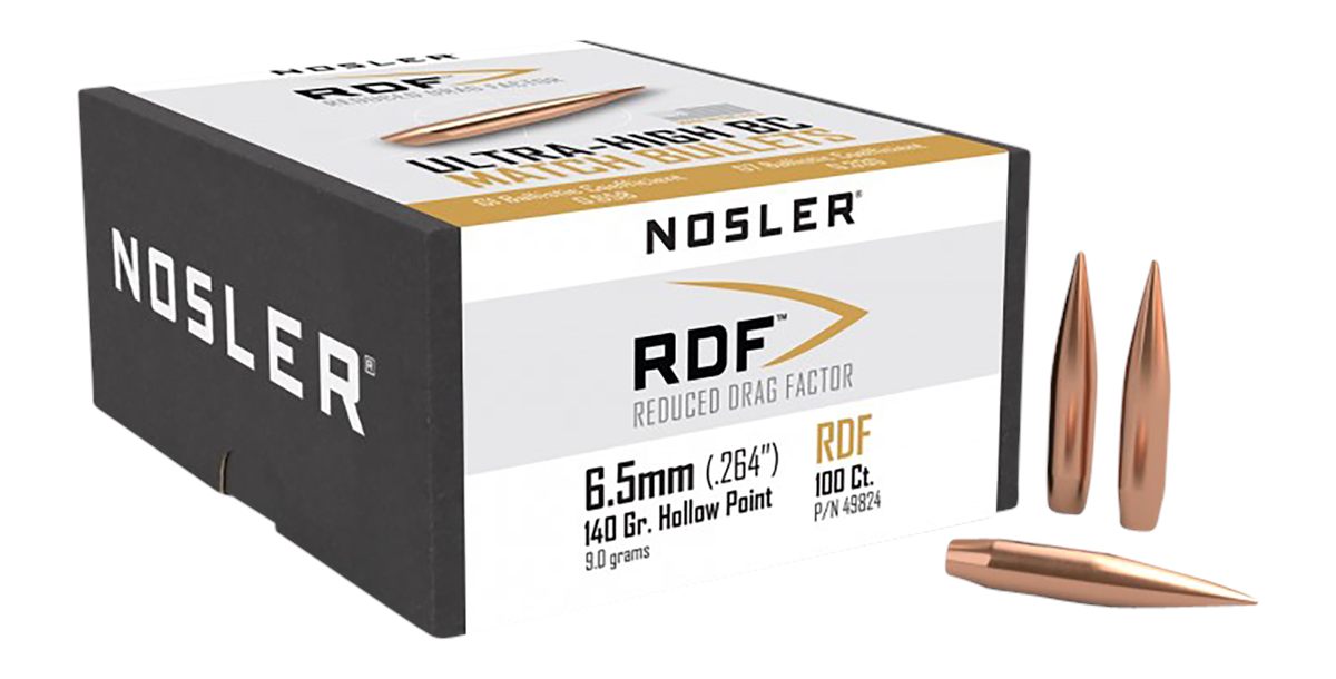 Nosler Bullets 49824 RDF Match 6.5mm 140gr Hollow Point Boat Tail 100/Box