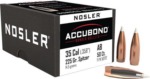 Nosler Bullets AccuBond Rifle .35 cal .358in 225 gr WBT-ACB 50/ct view 3