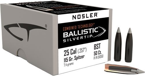 NOSLER Ballistic SilverTip Hunting Rifle Bullets .25 cal .257in 115 gr SBT view 4
