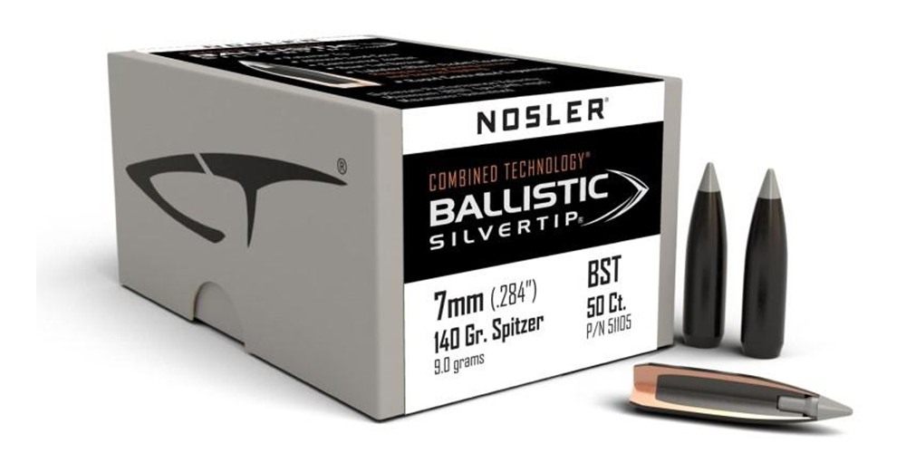 Nosler Bullets Ballistic SilverTip Hunting Rifle 7mm .284in 140 gr SBT-Bsti