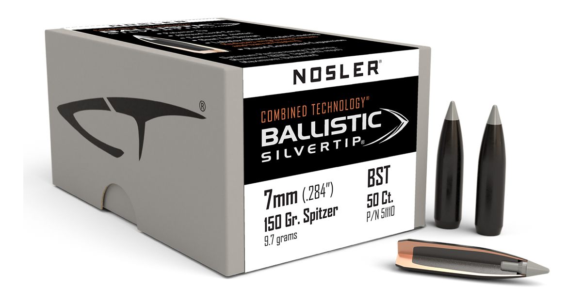 Nosler Bullets Ballistic SilverTip Hunting Rifle 7mm .284in 150 gr SBT-Bsti