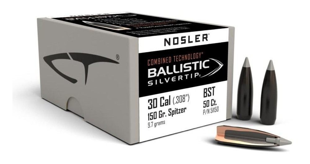 NOSLER Ballistic SilverTip Hunting Rifle Bullets .30 cal .308in150 gr SBT-B view 2