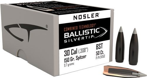 NOSLER Ballistic SilverTip Hunting Rifle Bullets .30 cal .308in150 gr SBT-B view 5