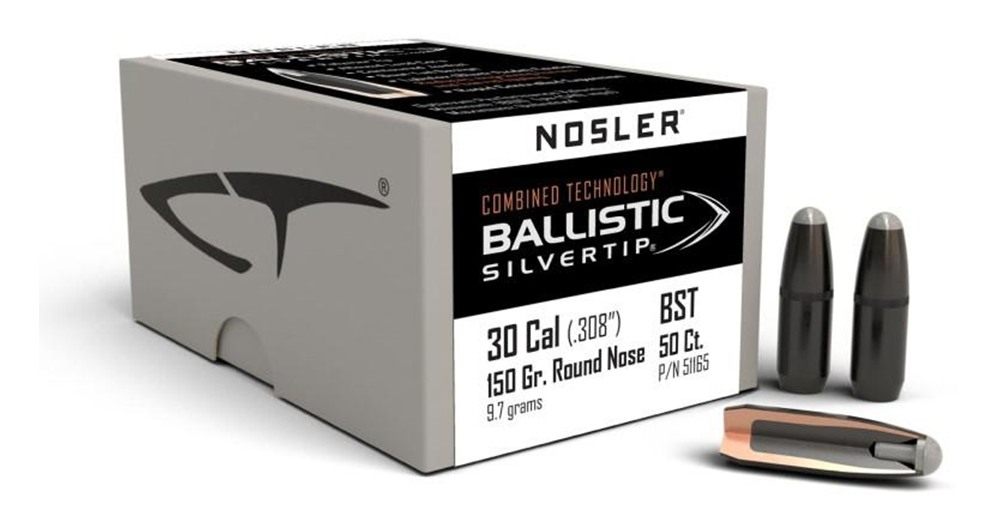 Nosler Bullets Ballistic SilverTip Hunting Rifle .30 cal .308in 150 gr RN-S