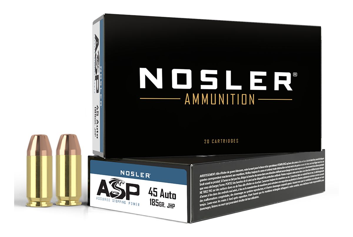 NOSLER 51271 Assured Stopping Power Handgun 45ACP 185gr Jacketed Hollow Poi