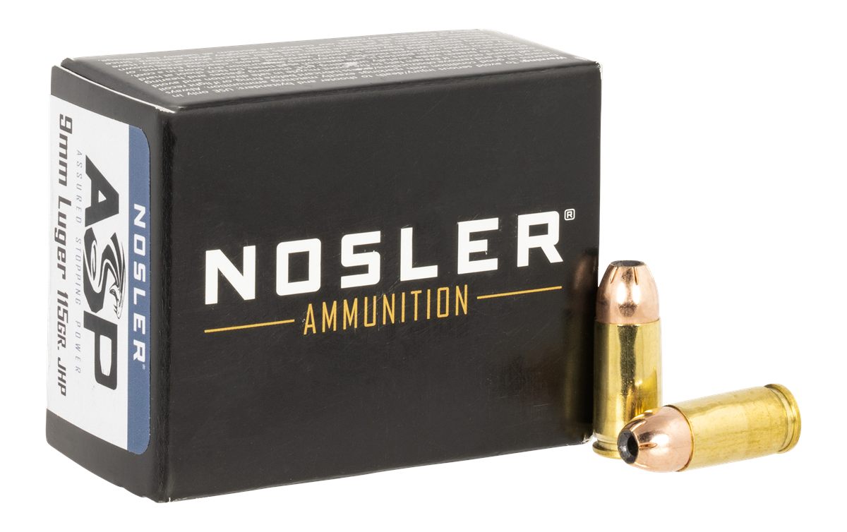 Nosler 51285 Assured Stopping Power Handgun 9mmLuger 115gr Jacketed Hollow