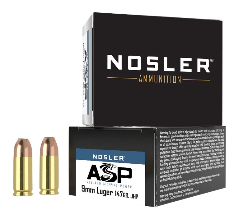 Nosler 51290 Assured Stopping Power Handgun 9mmLuger 147gr Jacketed Hollow