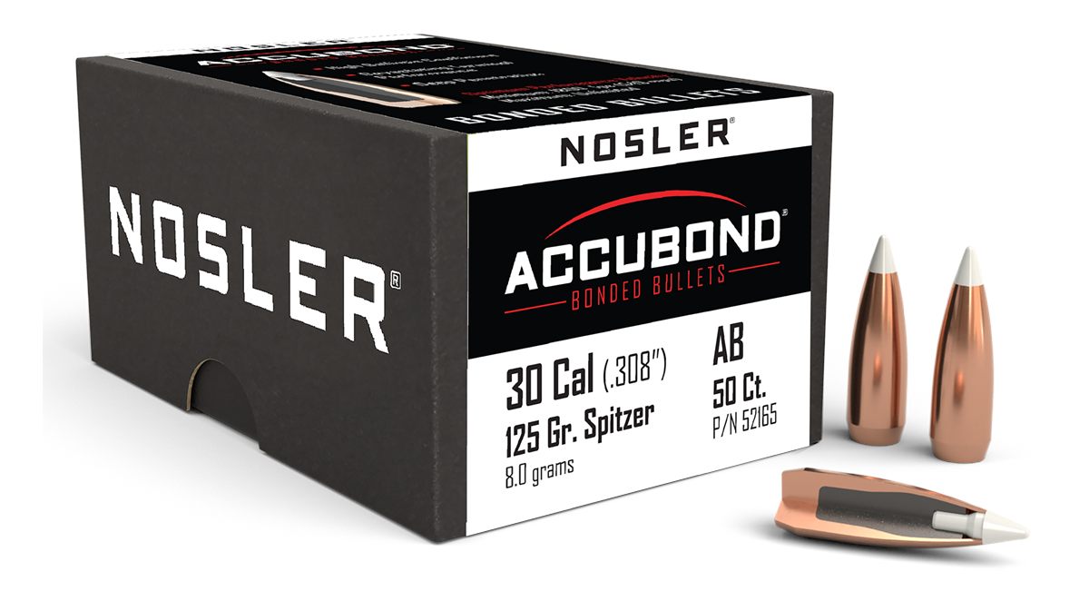 NOSLER AccuBond Rifle Bullets .30 cal .308 125 gr SBT-ACB 50/ct