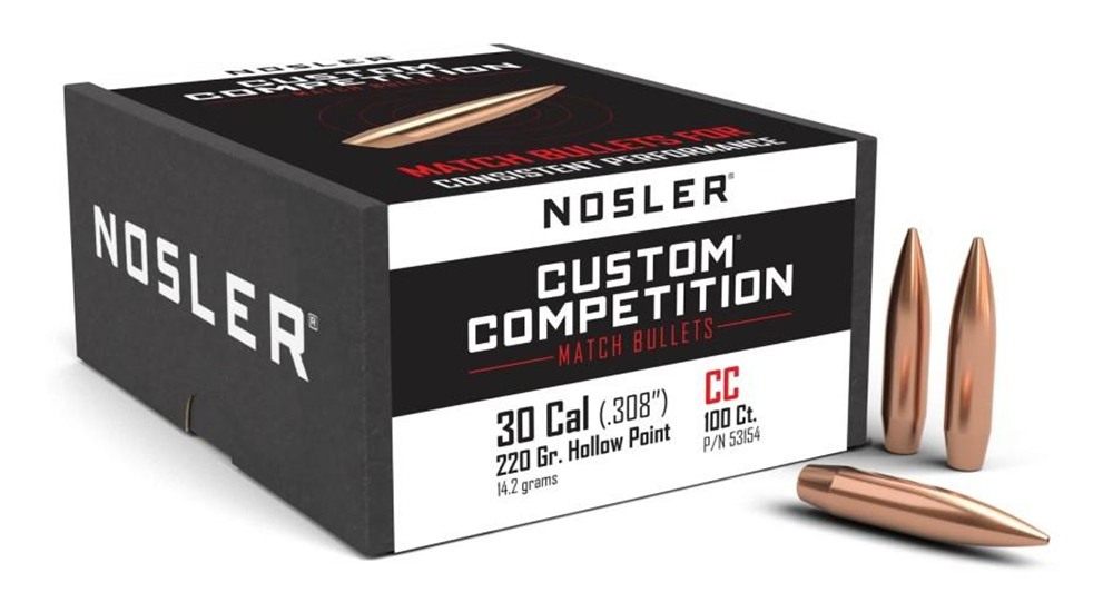 Nosler Bullets Custom Competition Rifle .30 cal .308in 220 gr HPBT 100/ct