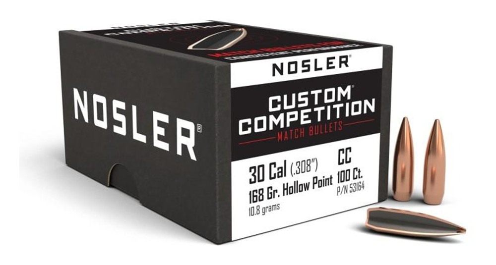 Nosler Bullets Custom Competition Rifle .30 cal .308in 168 gr HPBT 100/ct