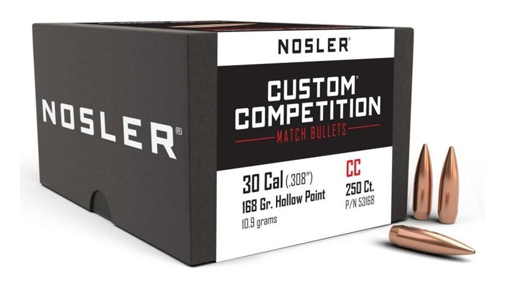 Nosler Bullets Custom Competition Rifle .30 cal .308in 168 gr HPBT 250/ct